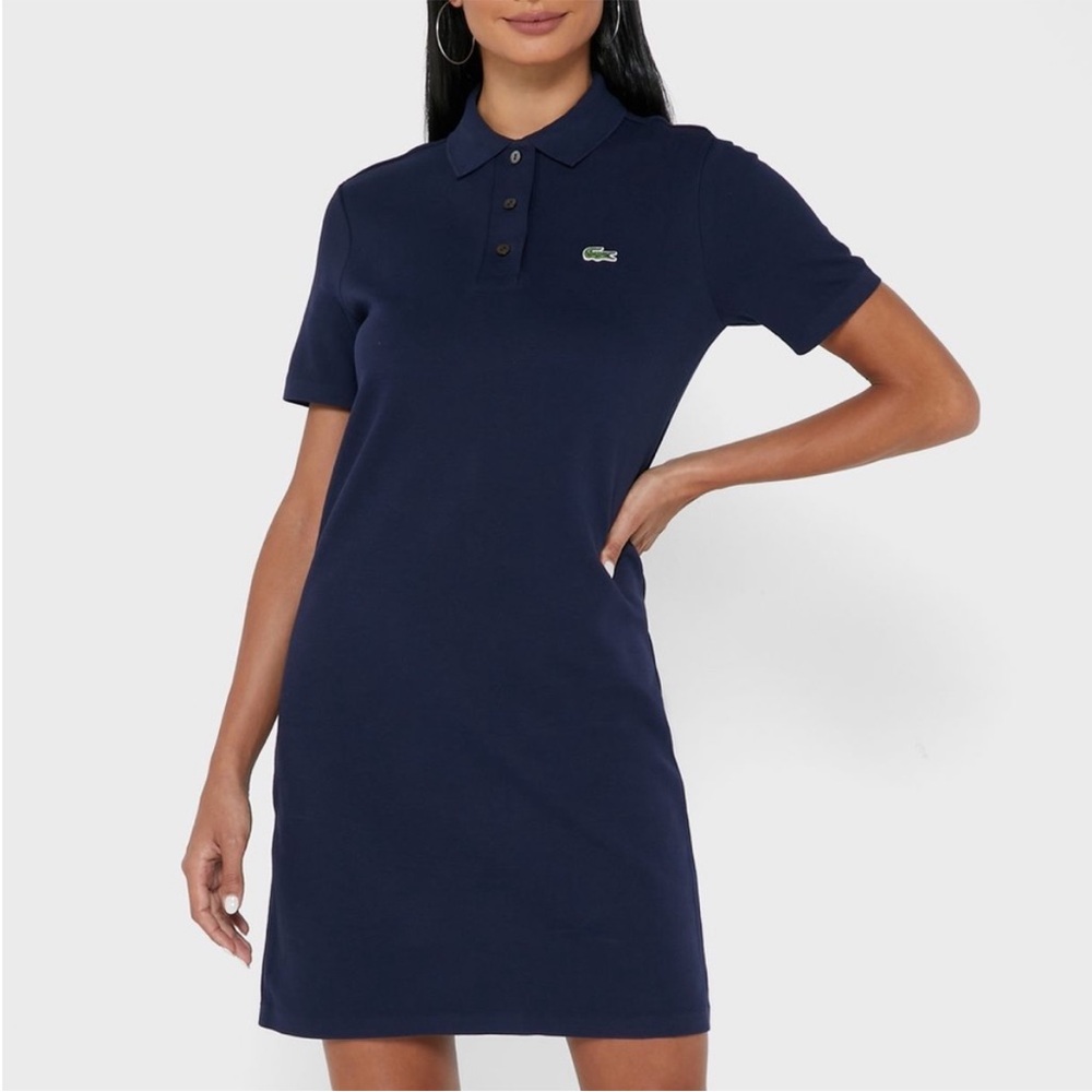 🌸 Lacoste Woman’s Stretch Cotton Pique Polo Dress.